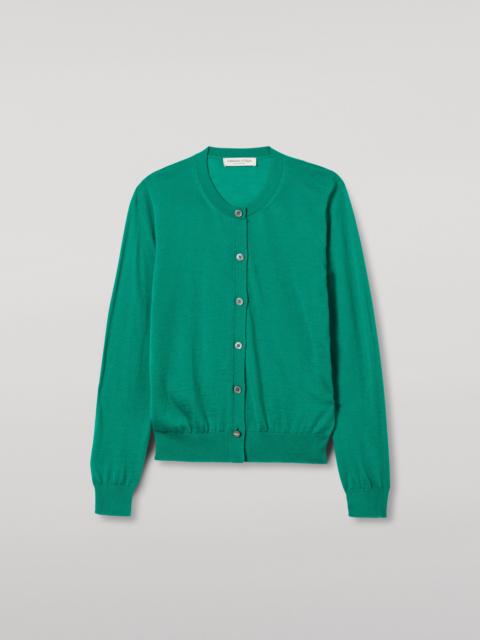 Johnstons of Elgin Honor Bright Green Superfine Cashmere Cardigan