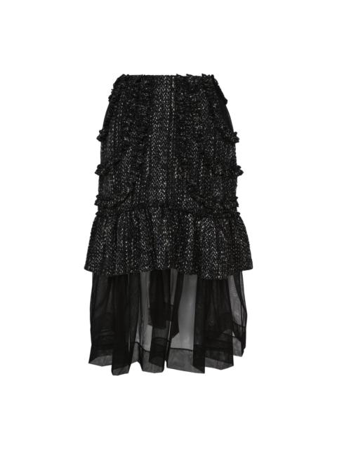 Simone Rocha Multi Frill Patchwork Fray Skirt