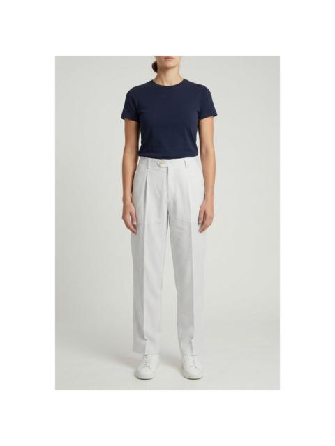 Brunello Cucinelli Brunello Cucinelli Wowhite Striped Relaxed Trousers