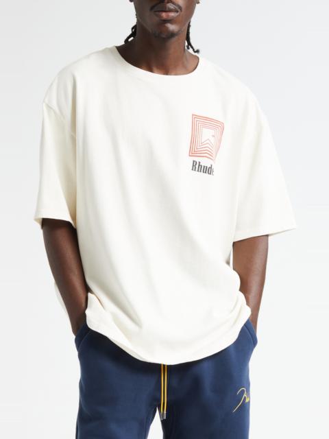 Rhude Chevron Logo Repeat Graphic T-Shirt in Vintage White at Nordstrom