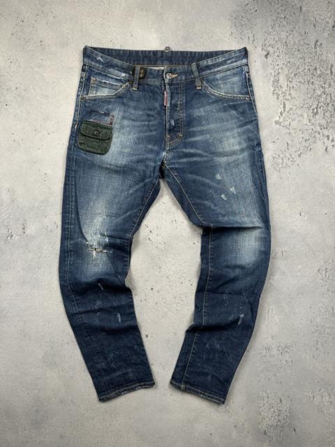 DSQUARED2 Dsquared2 Distressed Patchwork Denim Jeans Military Pocket