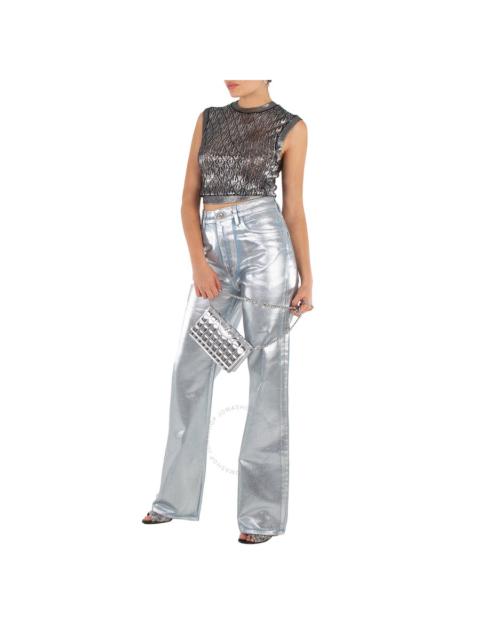 Rabanne Ladies Straight Leg Metallic Denim Jeans