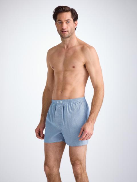 Derek Rose Men's Classic Fit Boxers Cotton Navy Puppytooth Pattern