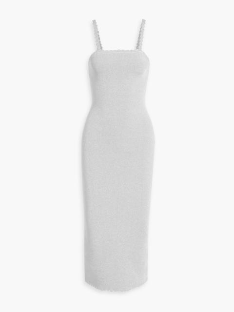 Victoria Beckham Metallic stretch-knit midi dress