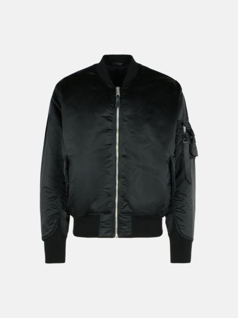ALPHA INDUSTRIES 'FLIGHT' BLACK NYLON BOMBER JACKET