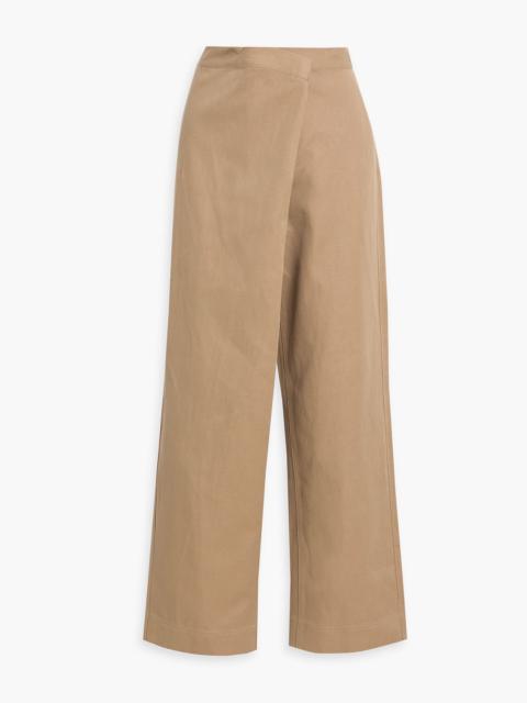 Cult Gaia Jonas wrap-effect cotton and linen-blend straight-leg pants