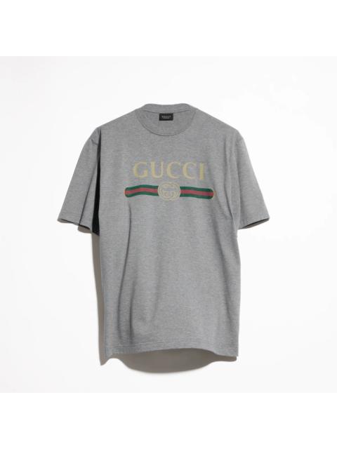 GUCCI Gucci Cotton T-shirt With Logo Grey