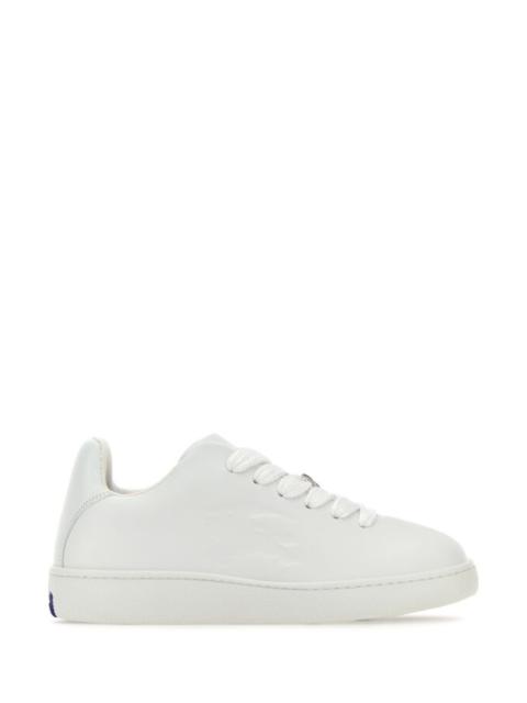 Burberry Burberry Men White Leather Box Sneakers