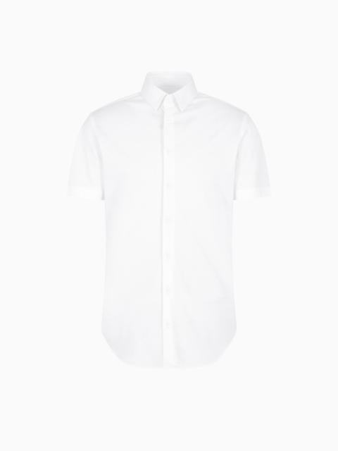 GIORGIO ARMANI Short-sleeved, cotton-jersey shirt