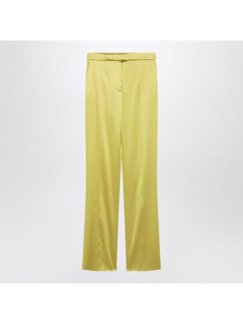Valentino Valentino Avocado-Colored Trousers In Shiny Silk Blend Women