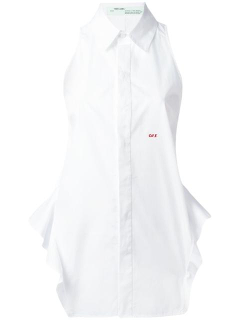 Off-White ruffled trim sleeveless shirt