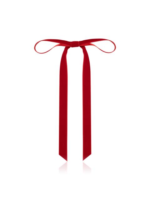 Jennifer Behr Adley Velvet Bow Barrette red