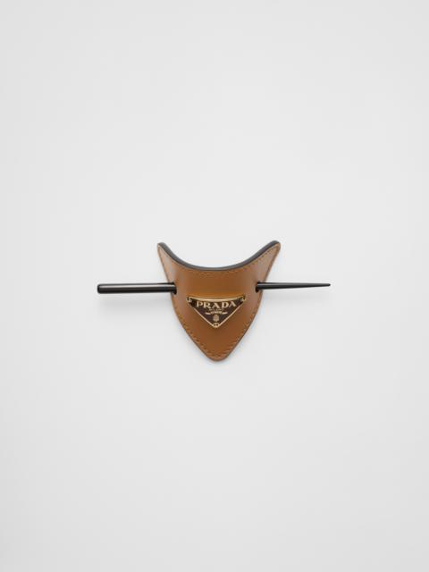 Prada Leather hair clip