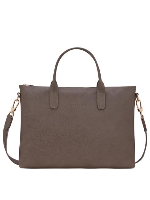 Longchamp Le Foulonné S Briefcase Taupe - Leather
