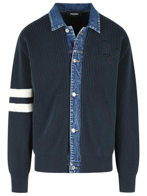 DSQUARED2 Dsquared2 Blue Cotton Blend Sweater Men