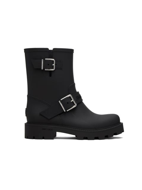 JIMMY CHOO Black Biker Rain Boots