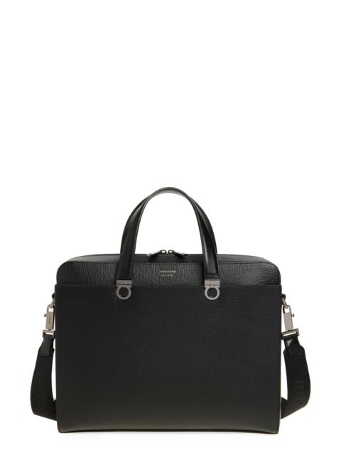 FERRAGAMO FERRAGAMO Trading Gancio Leather Briefcase in Nero at Nordstrom
