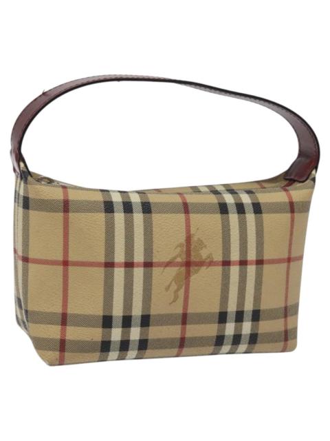 Burberry Nova Check Hand Bag Pvc Beige Silver