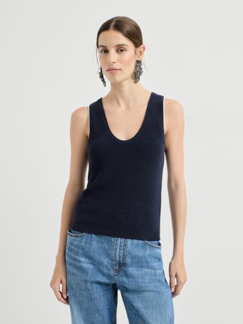 Brunello Cucinelli Cotton ribbed knit top