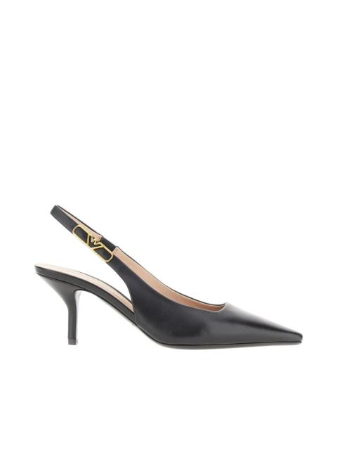 EMPORIO ARMANI NAPPA LEATHER SLINGBACK PUMPS