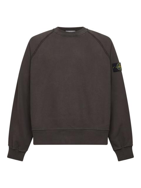 Stone Island Grey brushed organic cotton crewneck sweatshirt