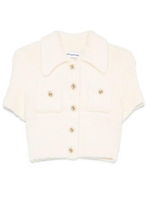 self-portrait textured-finish top