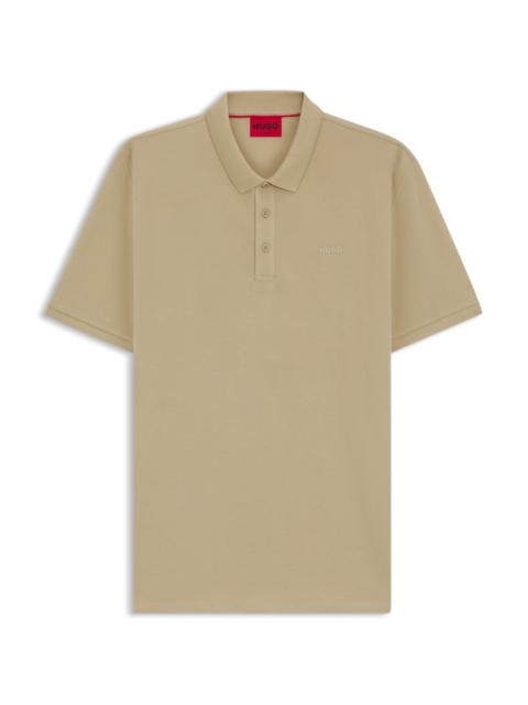 HUGO COTTON-PIQUÉ POLO SHIRT WITH LOGO PRINT