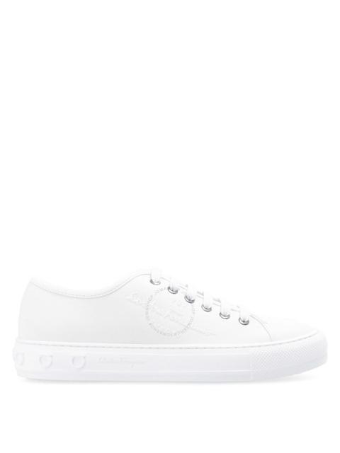 FERRAGAMO Salvatore Ferragamo Ladies White Mediterr Low Cut Sneakers