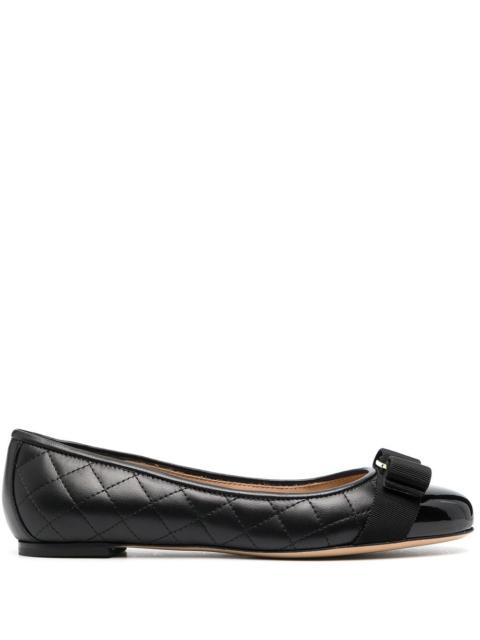 Ferragamo Women Vara Quilted Leather Ballet Flats