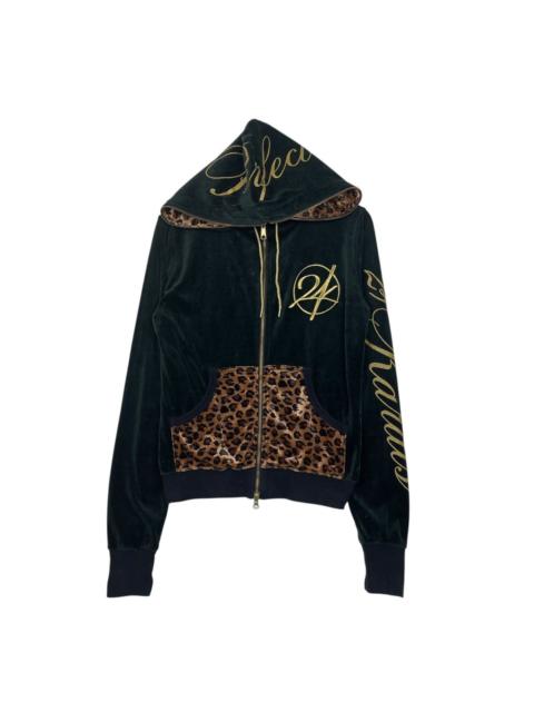 Other Designers Japanese Brand - 24 Karats Digger Big Logo Zipper Velvet Hoodie Size Small