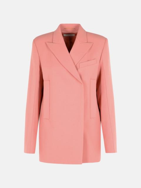 Sportmax 'ESULE' STRAIGHT BLAZER IN ANTIQUE PINK VIRGIN WOOL