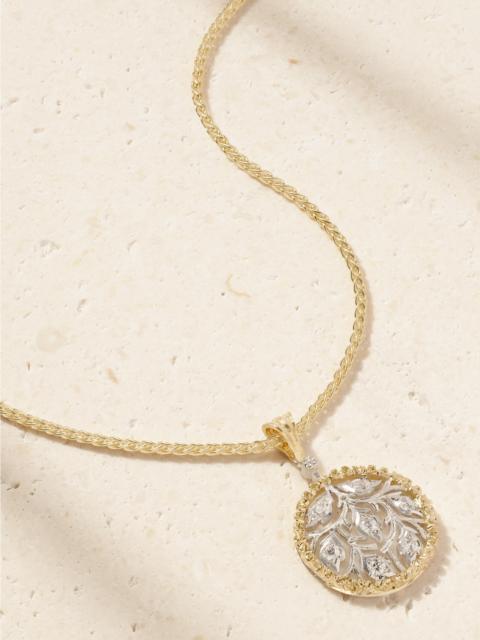 Buccellati Ramage 18-karat Yellow And White Gold Diamond Necklace