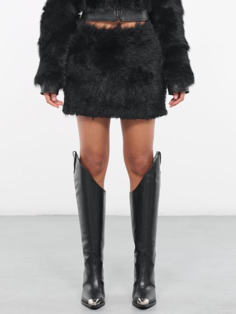 David Koma Faux-Fur Mini Skirt