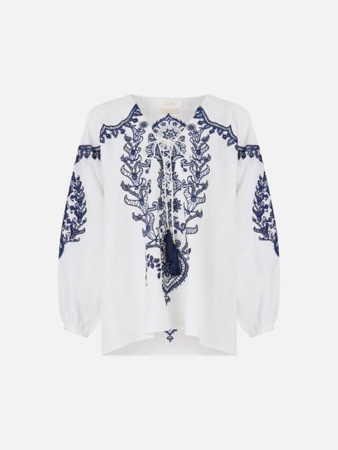 CAMILLA LACE UP BLOUSE