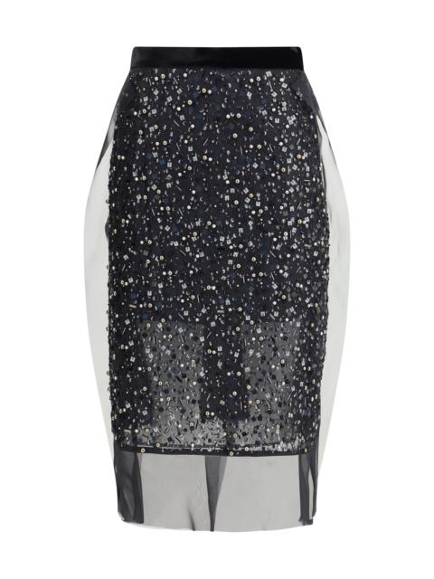 sacai Sacai Women Sequin Embroidery Skirt