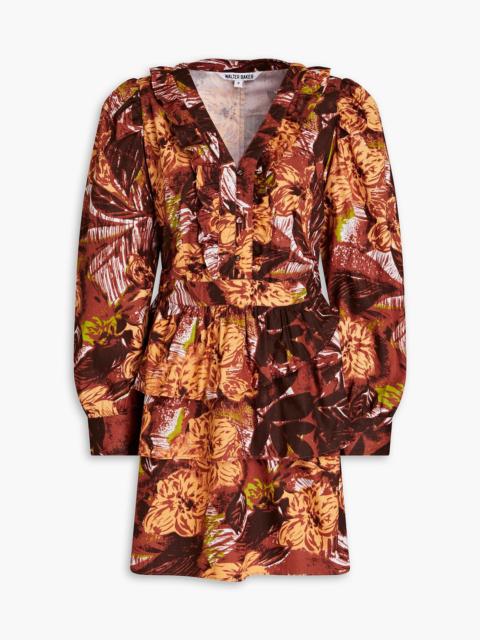 Other Designers Josephina tiered printed cotton mini dress