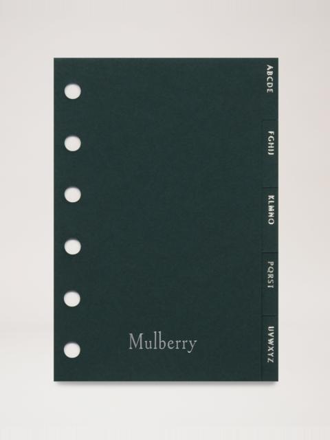 Mulberry Pocket Book Contacts Dividers
Mulberry Green Paper