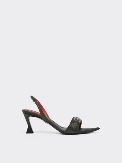 Ferrari Leather Sandal with Heel