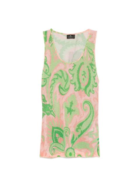 paisley-print sleeveless top