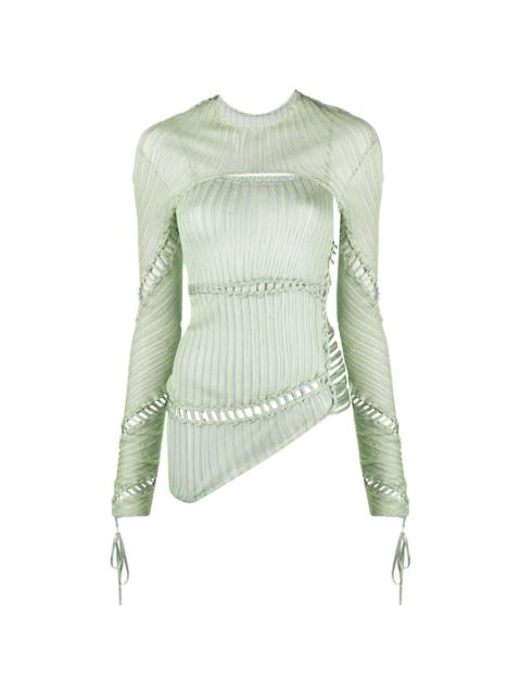 ISA BOULDER Jigsaw asymmetric knitted top