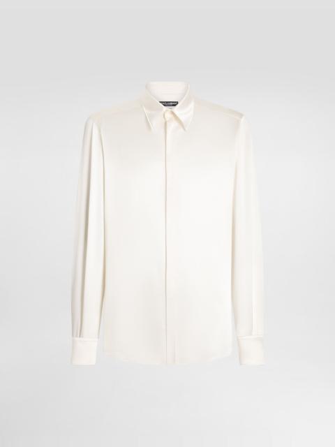 Dolce & Gabbana Silk satin Martini-fit shirt