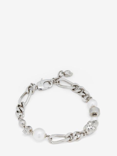 Alexander McQueen Skull And Pearl Bracelet