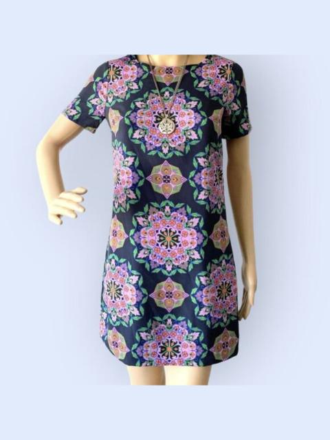 Other Designers J. Crew - J Crew Navy Purple Floral Print Shift Women’s Short Sleeve Dress Size 00 XS 0