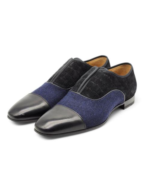 Christian Louboutin Alpha Male Oxfords - Fabric/Leather Black Blue 42 9US $1095
