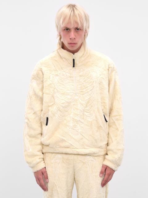 doublet Ivory Skeletal Embroidery Fleece Sweater