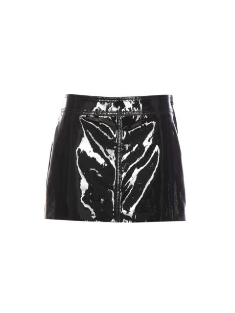 ミニスカート Celine PATENT LAMBSKIN LEATHER TRAPEZE MINI SKIRT CELINE Celine Women Patent Lambskin Leather Trapeze Mini