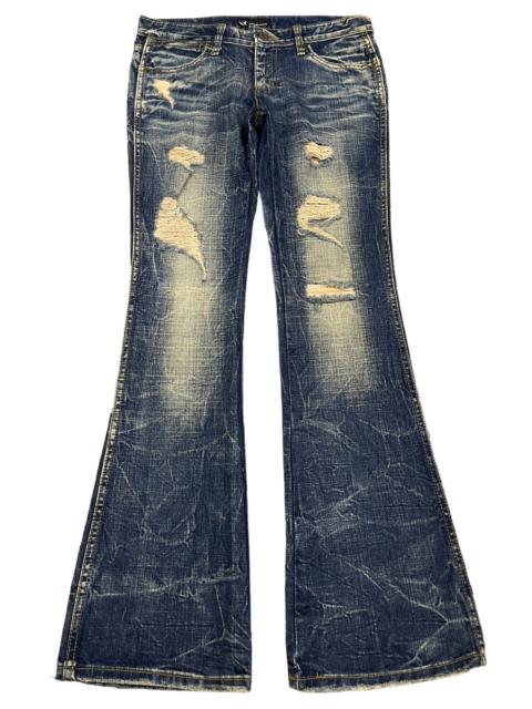 Other Designers 14th Addiction - Vintage Japanese Brand Blue Wash Distressed Flare Jeans