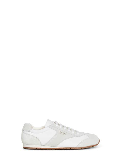 Prada Prada Calzature Men White Re-Nylon And Suede Sneakers