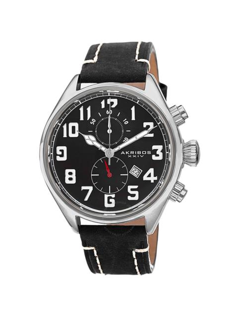 Other Designers Akribos XXIV Essential Chronograph Black Dial Stainless Steel Men's  Watch AK706SSB