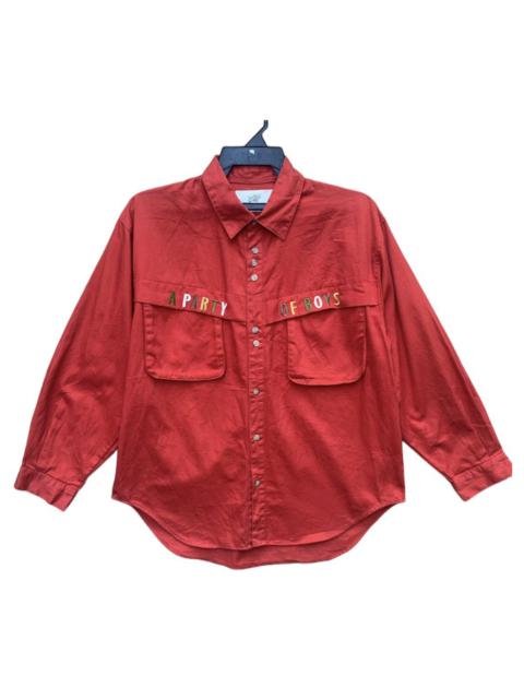 Japanese Brand - SAND BEIGE A PARTY OF BOYS Slang Pocket Button Ups Shirt